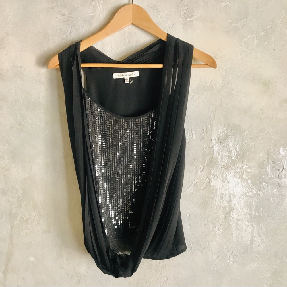 Elegant Sequin Sheer layered top by Robbi & Nikki